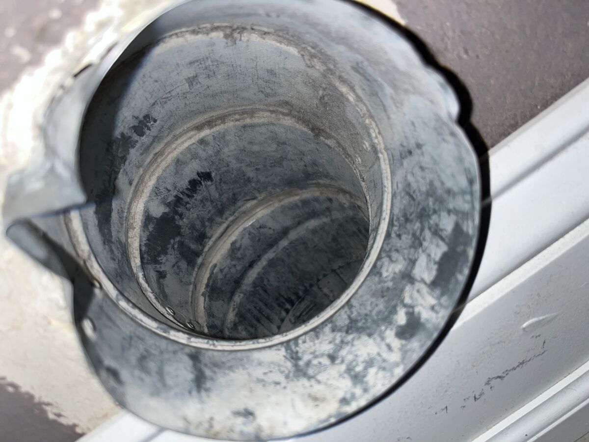 Clean metal dryer vent duct after service in Dublin, Ohio