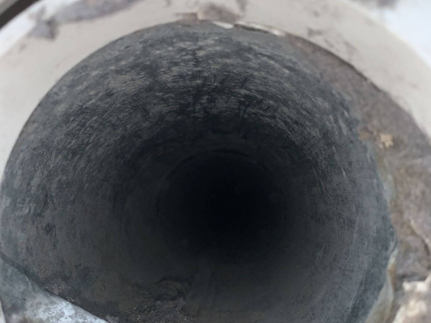 The same Powell dryer vent duct clear and clean after service