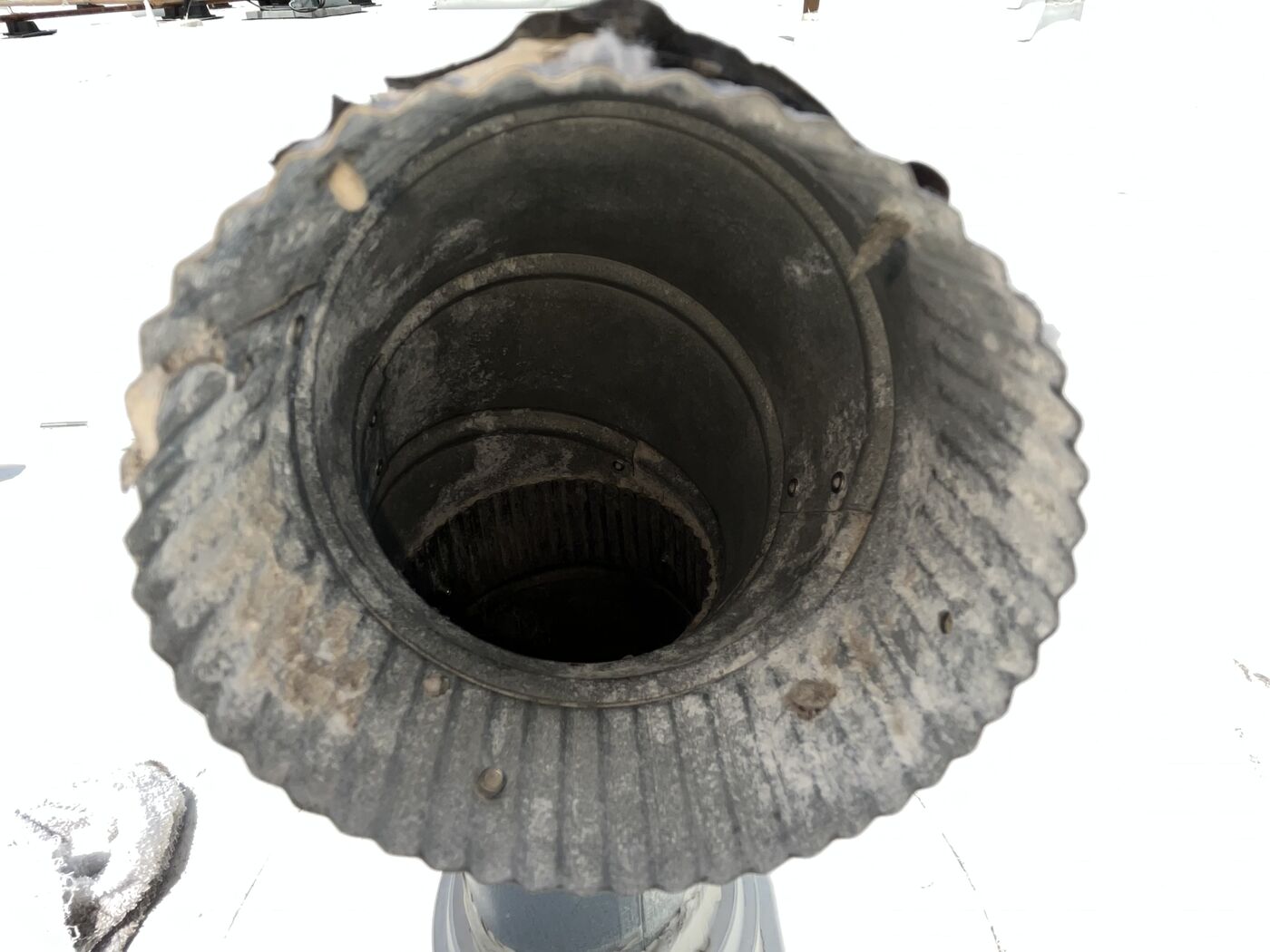 Clean exterior commercial dryer vent termination after service
